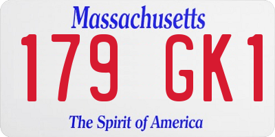 MA license plate 179GK1