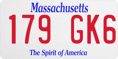 MA license plate 179GK6