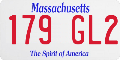 MA license plate 179GL2
