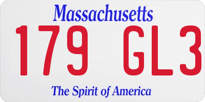 MA license plate 179GL3