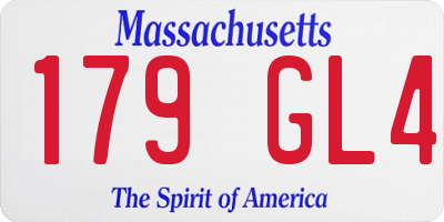 MA license plate 179GL4