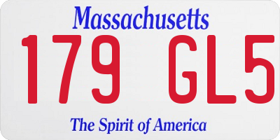 MA license plate 179GL5
