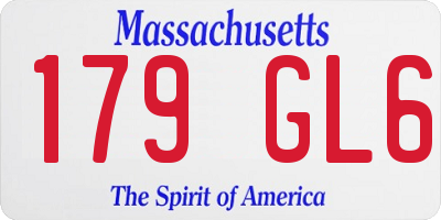 MA license plate 179GL6