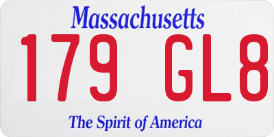 MA license plate 179GL8