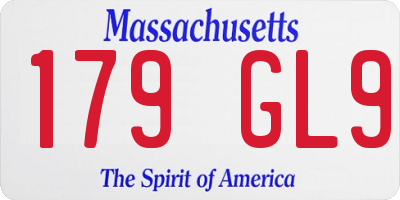 MA license plate 179GL9