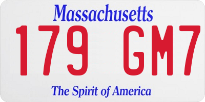 MA license plate 179GM7
