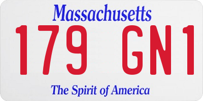 MA license plate 179GN1