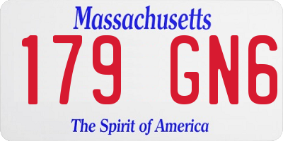 MA license plate 179GN6