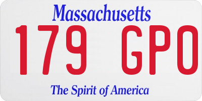 MA license plate 179GP0