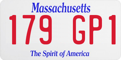 MA license plate 179GP1