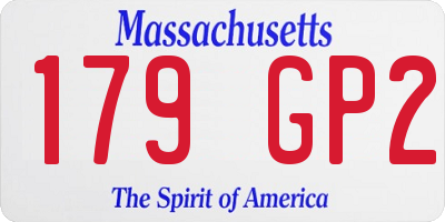 MA license plate 179GP2