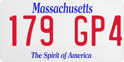 MA license plate 179GP4