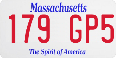 MA license plate 179GP5