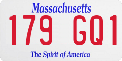 MA license plate 179GQ1