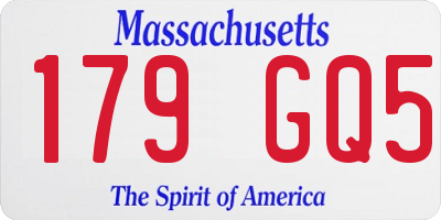 MA license plate 179GQ5