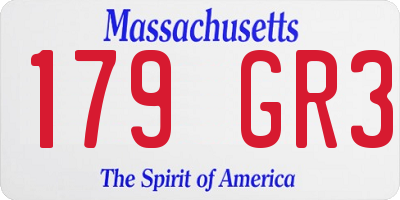 MA license plate 179GR3