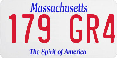 MA license plate 179GR4