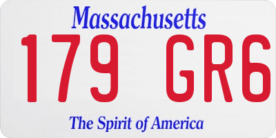 MA license plate 179GR6