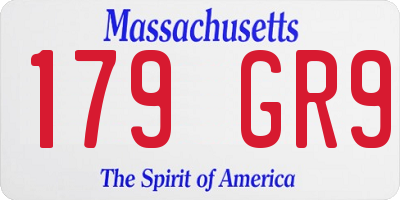 MA license plate 179GR9