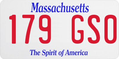 MA license plate 179GS0