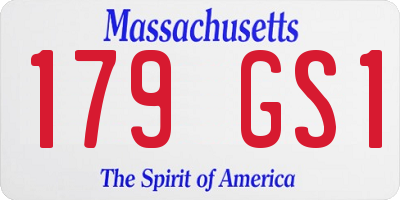 MA license plate 179GS1