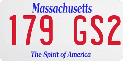 MA license plate 179GS2