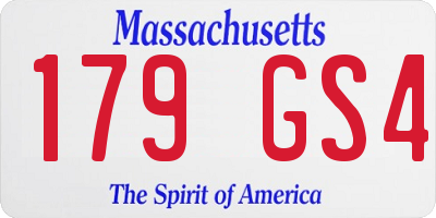 MA license plate 179GS4