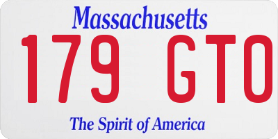 MA license plate 179GT0