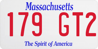 MA license plate 179GT2
