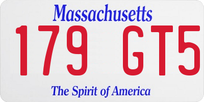 MA license plate 179GT5
