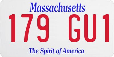 MA license plate 179GU1