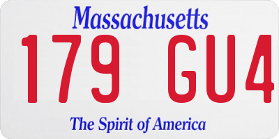 MA license plate 179GU4