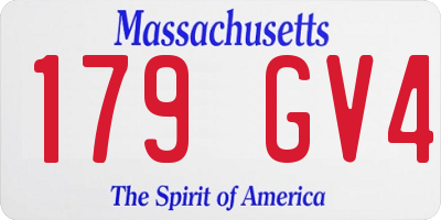 MA license plate 179GV4