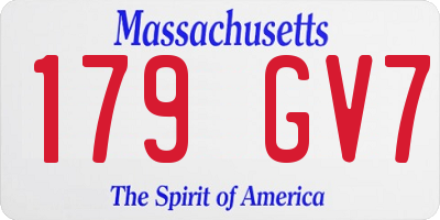 MA license plate 179GV7