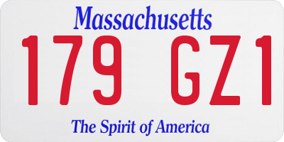 MA license plate 179GZ1