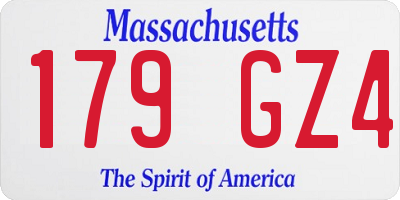 MA license plate 179GZ4