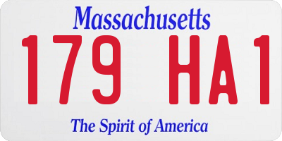 MA license plate 179HA1