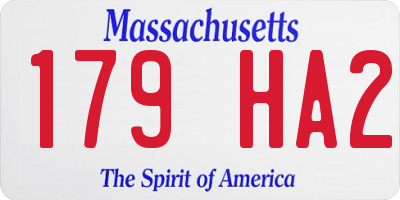 MA license plate 179HA2