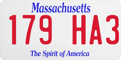 MA license plate 179HA3