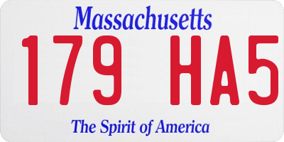 MA license plate 179HA5