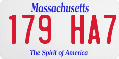 MA license plate 179HA7
