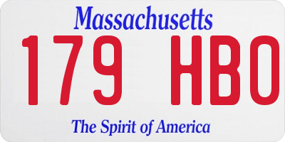 MA license plate 179HB0