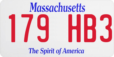 MA license plate 179HB3