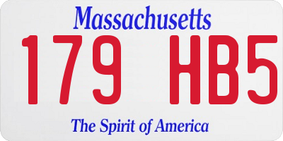 MA license plate 179HB5
