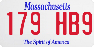 MA license plate 179HB9