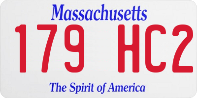 MA license plate 179HC2