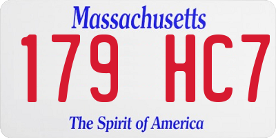 MA license plate 179HC7