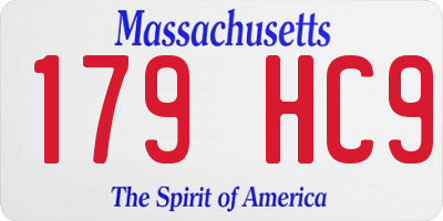 MA license plate 179HC9