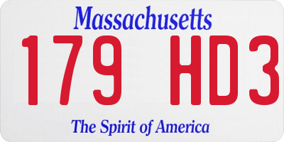MA license plate 179HD3