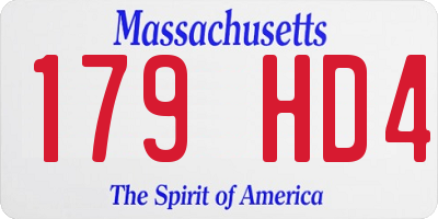 MA license plate 179HD4